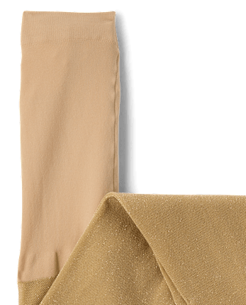 Girls Shimmer Microfiber Tights - GOLD