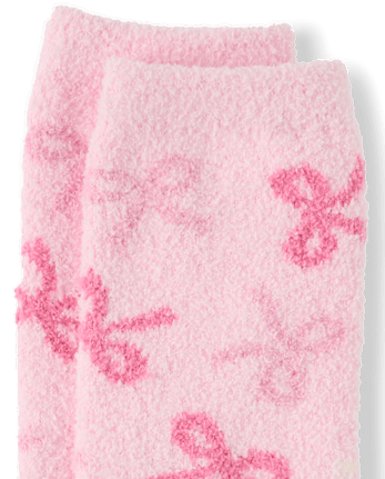 Girls Bow Cozy Socks - CAMEO