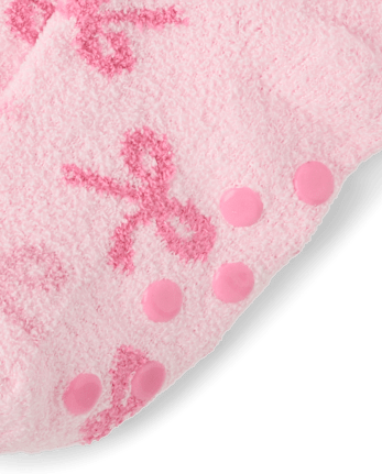 Girls Bow Cozy Socks - CAMEO