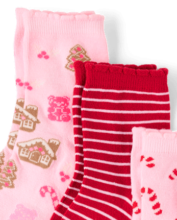 Girls Holiday Crew Socks 6-Pack - MULTI CLR
