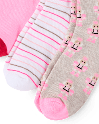 Girls Holiday Crew Socks 6-Pack - MULTI CLR