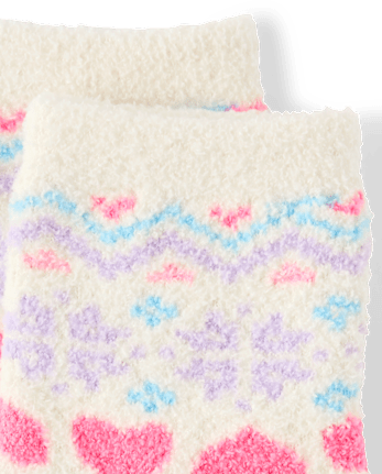 Toddler Girls Heart Fairisle Cozy Socks - MULTI CLR