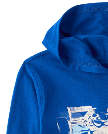 Boys Metallic Graphic Hooded Top - QUENCH BLUE