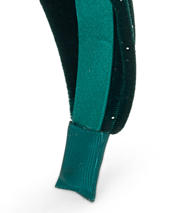Girls Velvet Top Knot Headband - BALT GREEN