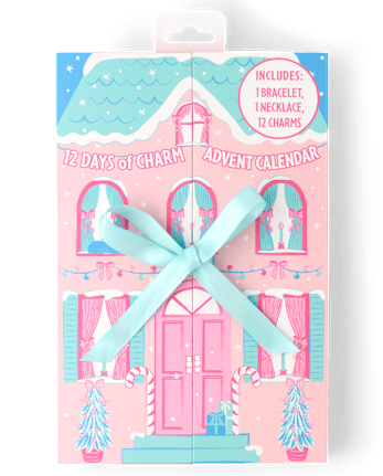 Girls Charm Necklace And Bracelet 12-Day Holiday Advent Calendar - MULTI CLR