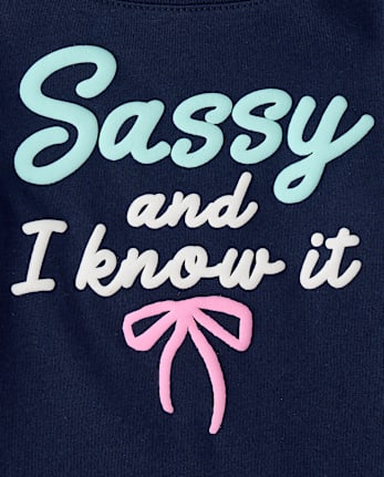 Baby And Toddler Girls Puff Print Sassy Graphic Tee - TIDAL
