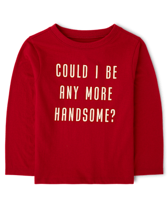 Baby And Toddler Boys Handsome Graphic Tee - RED OCHRE