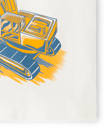 Baby And Toddler Boys Construction Vehicles Graphic Tee - MARSHMALLOW