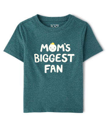 Baby And Toddler Boys Mom's Biggest Fan Graphic Tee - S/D CLOUDY LAKE