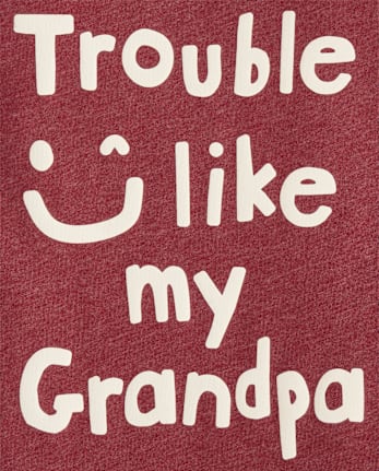 Baby And Toddler Boys Trouble Like Grandpa Graphic Tee - S/D RED PEAR