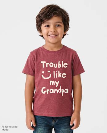 T-shirt graphique pour bébés et petits garçons, « Les problèmes de grand-père ». - S/D RED PEAR