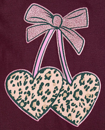 Baby And Toddler Girls Glitter Leopard Cherry Graphic Tee - CRAISIN