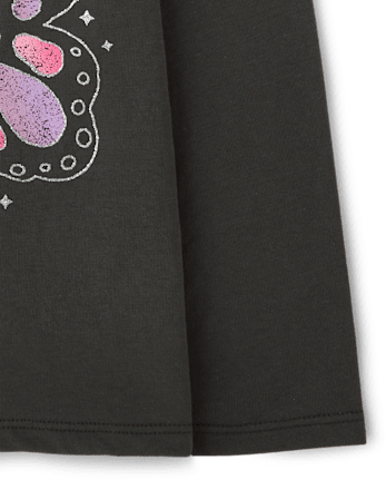 Baby And Toddler Girls Glitter Butterfly Graphic Tee - MOTOROIL