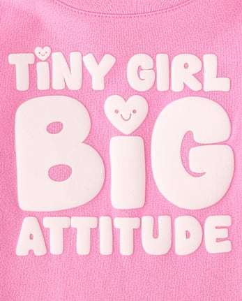 Baby And Toddler Girls Big Attitude Graphic Tee - PERFECTLY PINK