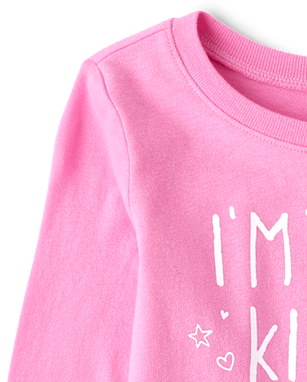 Baby And Toddler Girls Glitter Cute Graphic Tee - PERFECTLY PINK