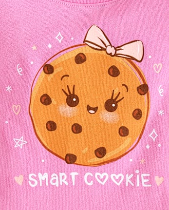 Baby And Toddler Girls Smart Cookie Graphic Tee - PERFECTLY PINK