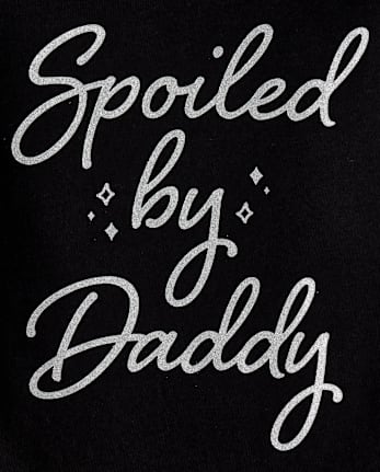 Baby And Toddler Girls Glitter Spoiled Graphic Tee - BLACK