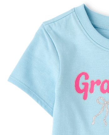 Baby And Toddler Girls Grandpa's Girl Graphic Tee - BLUE AIR