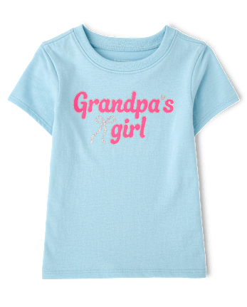 Baby And Toddler Girls Grandpa's Girl Graphic Tee - BLUE AIR