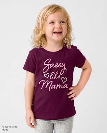 Baby And Toddler Girls Sassy Like Mama Graphic Tee - CRAISIN