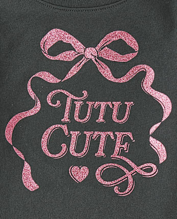 Baby And Toddler Girls Glitter Tutu Cute Graphic Tee - MOTOROIL
