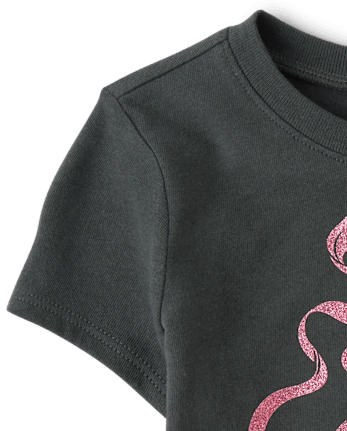 Baby And Toddler Girls Glitter Tutu Cute Graphic Tee - MOTOROIL