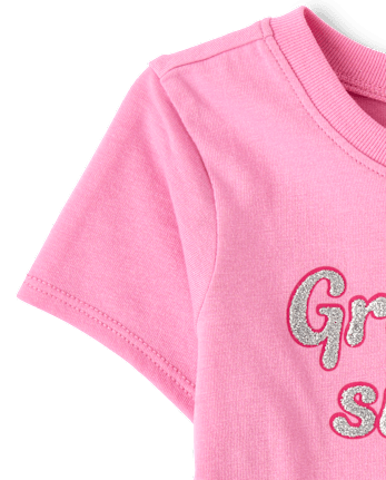 Baby And Toddler Girls Glitter Grandma's Sweetie Graphic Tee - PERFECTLY PINK