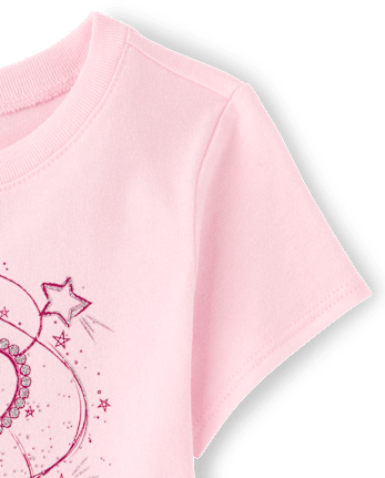 Baby And Toddler Girls Glitter Wand Graphic Tee - ROSE MIST