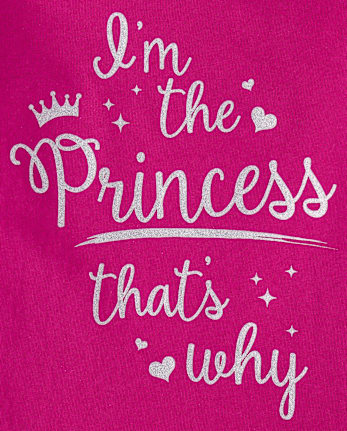 Baby And Toddler Girls Glitter Princess Graphic Tee - WINTRBERRY