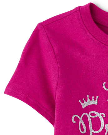 Baby And Toddler Girls Glitter Princess Graphic Tee - WINTRBERRY