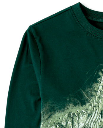Boys Dino Skeleton Graphic Tee - BALT GREEN