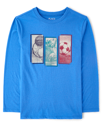 Boys Sports Graphic Tee - GLASS BLUE CL
