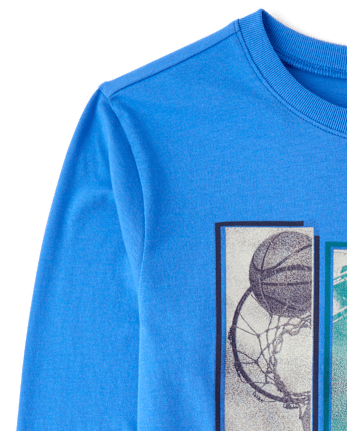 Boys Sports Graphic Tee - GLASS BLUE CL
