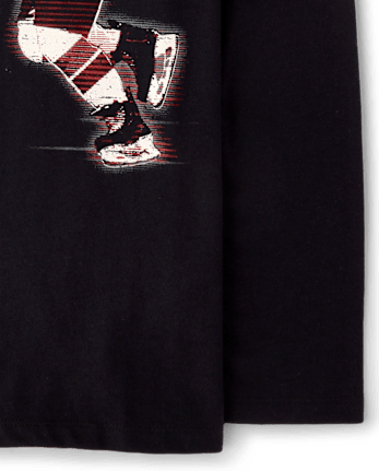 Boys Hockey Player Graphic Tee - BLACK