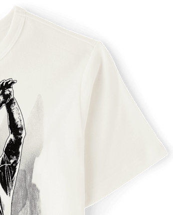 Boys Soccer Player Graphic Tee - MARSHMALLOW