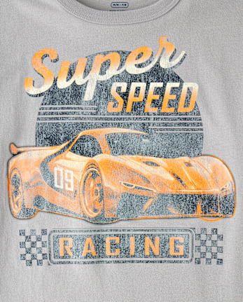 Boys Speed Racing Short Sleeve Graphic Tee - WEATHERED STEEL