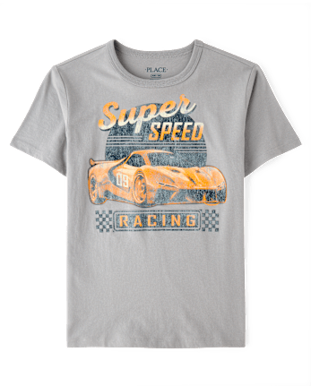 Boys Speed Racing Short Sleeve Graphic Tee - WEATHERED STEEL