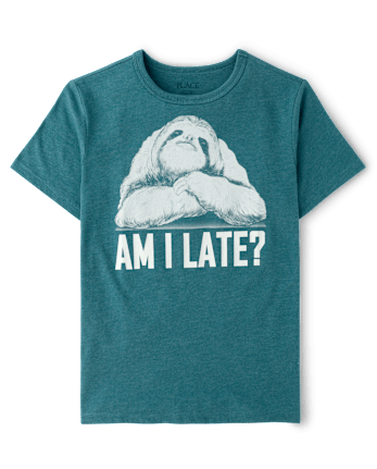 Boys Late Sloth Graphic Tee - S/D CLOUDY LAKE