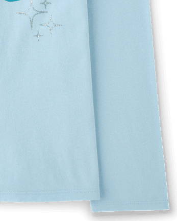 Girls Glitter Dreamer Butterfly Graphic Tee - BLUE AIR