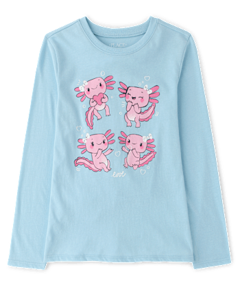 Girls Axolotl Graphic Tee - BLUE AIR