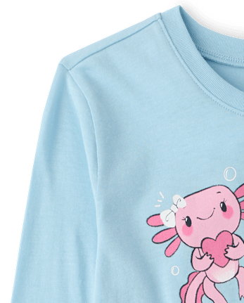 Girls Axolotl Graphic Tee - BLUE AIR