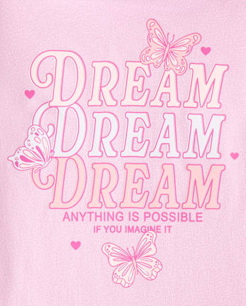 Girls Love To Dream Graphic Tee - LACE PINK CL