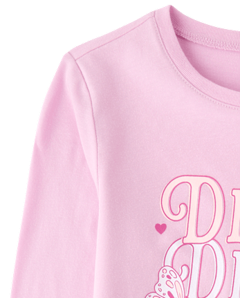 Girls Love To Dream Graphic Tee - LACE PINK CL