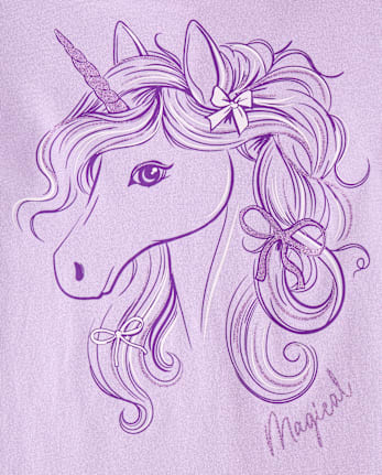 Girls Unicorn Graphic Tee - ORCHID BREEZE