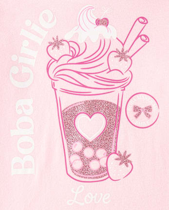Girls Boba Girlie Graphic Tee - ROSE MIST