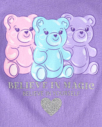 Girls Candy Bear Graphic Tee - PURPLEFLOWER CL