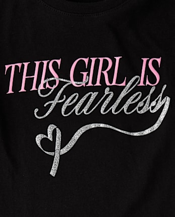 Girls Fearless Graphic Tee - BLACK