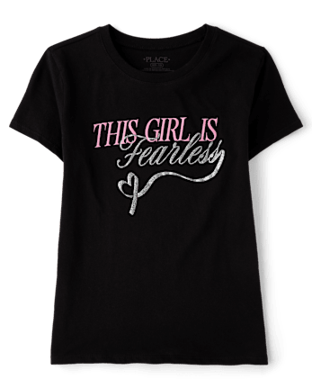 Girls Fearless Graphic Tee - BLACK