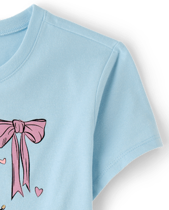 Girls Princess Doodles Graphic Tee - BLUE AIR