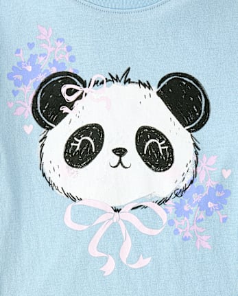 Girls Panda Graphic Tee - BLUE AIR